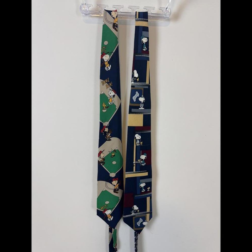 Vintage Peanuts Themed Silk Tie Set of 2- Fun & Playful Cartoon Design